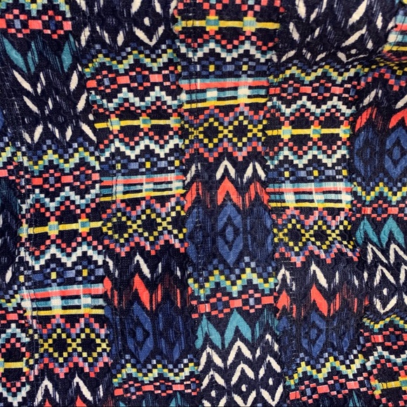 Aqua Blue Neon Geometric Aztec Print Bandage Skirt - Picture 7 of 12